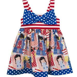 Counting Daisies Red & White Striped Dress, Fourth of July, Summer Pattern, NWT!